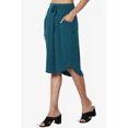 thumbnail image 3 of Jupe Midi Extensible en Jersey avec Cordon de Serrage et Ourlet Dauphin pour Femmes, 3 of 7