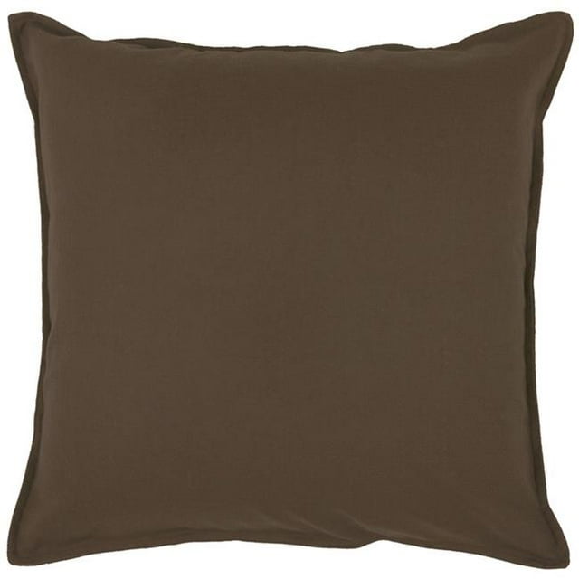 HomeRoots 403105 Brown Solid Color Flange Edge Throw Pillow