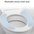 thumbnail image 5 of Toilet Pad Adhesive Toilet Seat Cover Solid Cover Removable Seat Cover Bathroom Decoration, Blue, 5 of 10
