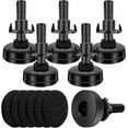 thumbnail image 1 of Niveladores de muebles ajustables, 6 piezas, patas ajustables Topretty resistentes para muebles con tuerca en T y deslizadores de fieltro, patas de mesa, sofá, cama, negro, general TUNC Sencillez, 1 of 5