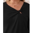 thumbnail image 5 of Daystry Women's Plus Size Short-Sleeve Tie Tops Tunic Wrap Sweetheart Lightweight Tee, 5 of 14