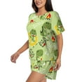 thumbnail image 2 of Bingfone Cute Dinosaurs Cartoon Print Pajamas Sets for Women Soft Short-Sleeved Pjs with Lounge Shorts Two Piece Sleepwear, 2 of 8