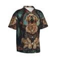 thumbnail image 2 of Balery Tree Meditating Golden Retriever Print Men's Hawaiian Shirts Short Sleeve Beach Shirt Relaxed Fit Vacation Button Down Shirts-3X-Large, 2 of 9