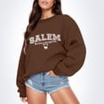 thumbnail image 3 of WEIWEN Halloween Sweatshirt for Women Funny Pumpkin Long Sleeve Fall Shirts Salem Massachusetts EST 1626 Outfits Women's Fall Fashion Clothing Coffee, S, 3 of 5