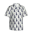 thumbnail image 2 of Daiia Blue Leaves Hawaiian Shirt for Men Gentle Cotton Regular Short Sleeve Casual-Small, 2 of 9