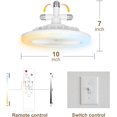 thumbnail image 2 of Socket ceiling fan with 3 color temperature screw in light, thin enclosed dimmable fan with remote control, 10 inch small adjustable white E27 LED ceiling light, 2 of 10