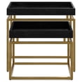 thumbnail image 6 of Simpli Home Macy 2-Piece Solid Wood & Metal Nesting Table in Black/Gold, 6 of 10