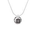 thumbnail image 2 of Delight Jewelry Silvertone Antiqued Square Seal - Love with Heart Silver-tone You Mean the World to Me Ring Necklace, 18", 2 of 4