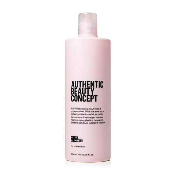 Limpiador luminoso Authentic Beauty Concept | Champú limpiador para cabello teñido | Conservación del color | Hidrata el cabello teñido | Vegano y libre de crueldad | Sin sulfato | 33,8 onzas líquidas