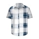 thumbnail image 3 of Blusa y camisa de manga corta con cuello vuelto para hombre, camisa informal con botones y estampado a cuadros, de manga corta y solapa., 3 of 5