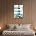 thumbnail image 2 of ZHONGYUTONG Lighthouse Wall Art Rustic Canvas Seascape Pictures Print Ocean Coastal Painting Teal Poster for Bedroom Decor Framed (28.00" x 42.00"), 2 of 5