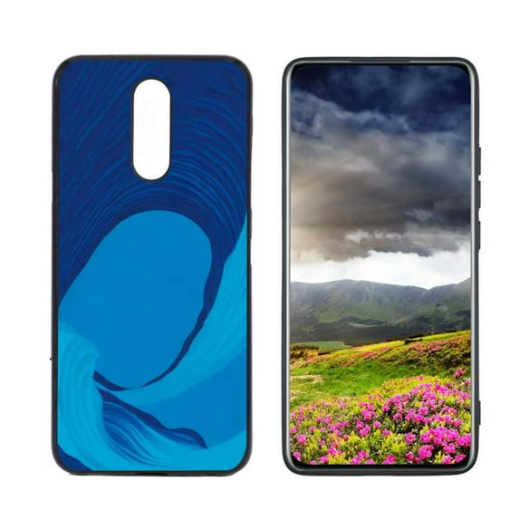 Compatible with Harmony 3 Phone Case, Blue Wave Aesthetic Artwork 52 Case Men Women, Flexible Silicone Shockproof Case for Harmony 3