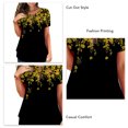 thumbnail image 2 of Camisa de manga corta de verano para mujer, camiseta con cuello redondo estampada recortada, Top informal de manga corta para mujer, amarillo L, 2 of 3