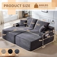thumbnail image 4 of FFH 69"W Oversized Double Chaise Lounge Chair Indoor, Plush Corduroy Boneless Sleeper Sofa Deep Seat Cloud Sectional Couch for Living Room, Gray, 4 of 8