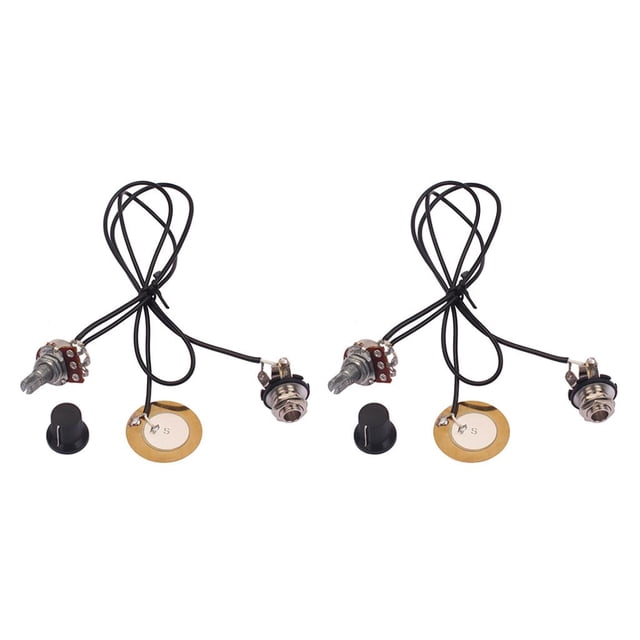 lionlar 2 Set Prewired Amplifier Piezo Pickup with Volume Control Knob for Banjo Parts