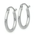 thumbnail image 2 of 14k White Gold 2x17.5mm Tube Hoop Earrings Round Classic, 2 of 7
