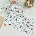 thumbnail image 2 of Boys Outfit Sets Dinosaur Print Pajama Sleepwear Loungewear 2 Piece Boys Spring Clothes,White,120, 2 of 7