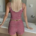 thumbnail image 3 of jobturf Lounge Sets for Women Summer Fashion Plaid Pajama Set Spaghetti Straps Scoop Neck Tank Tops and Shorts Matching Pjs 2 Piece Outfits, 3 of 8