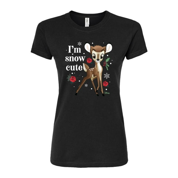Disney Bambi - Christmas - I'm Snow Cute - Juniors Fitted Graphic T-Shirt