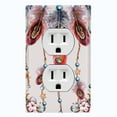 thumbnail image 1 of Metal Light Switch Plate Cover Beaded Feather Dreamcatcher DRM010, 1 of 13