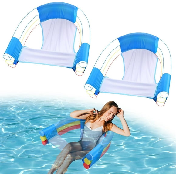 shiyou-2/4Pack Oversized Pool Noodle Chair - Extended Bottom for More Stability, Pool Float Chair for Adults Kids, Allowed 3 Pool Noodles, Sling Mesh Chair for Swimming Water Relax (Noodle Not Includ