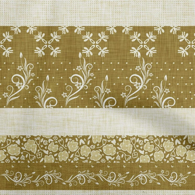oneOone Rayon Dark Olive Green Fabric Asian Block Craft Projects Decor Fabric Printed By The Yard 56 Inch Wide