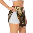 thumbnail image 3 of Lsque Elegant Still Life Roses Printed Women's Running Shorts with Liner Pockets,Elastic Quick Dry Workout Athletic Gym Yoga Shorts,Womens High Waist Shorts-Medium, 3 of 9