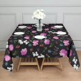 thumbnail image 3 of Pioneer Flower Floral Print Pattern Square Tablecloth,Waterproof Square Table Cover,Wipeable Spillproof Washable Table Cover for Home Kitchen Party Decor 52"x52"(132x132cm), 3 of 6