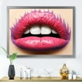 thumbnail image 3 of Designart 'Beautiful Woman Lips With Pink Lipstick' Modern Framed Art Print, 3 of 4