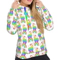 thumbnail image 5 of Yiaed Rainbow Llama Print Womens Casual Hoodies Crew Neck Long Sleeve Sweatshirts With Pocket Pullover Tops Women's Hooded Sweatshirt-XX-Large, 5 of 5