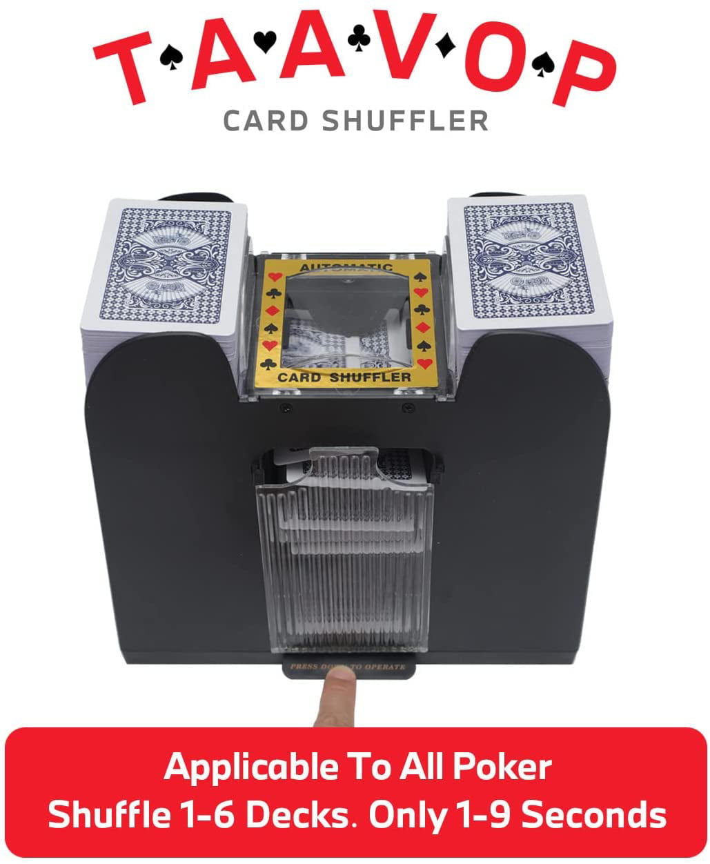 Ni-SHEN 6 Deck Automatic Card Shuffler USB/Battery Operated Electric Shuffler for Family Party Poker/Blackjack/UNO 1-6 Deck Card Shuffler 