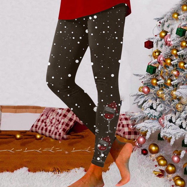 MKLEKYY Conjunto deportivo para mujer, leggings con estampado navideño para mujer, leggings para ejercicio físico, pantalones de yoga
