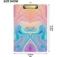 thumbnail image 3 of 12.5"x9" Abstract Marble Rainbow Clipboards, Standard A4 Letter Size Nursing Clipboard with Low Profile Metal Clip Decorative Clip Board for Office Supplies,Silver, 3 of 7