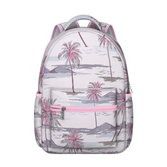 Hawaii Tropical Wind Palm Leaves Backpack: Ideal for Students, Durable Lightweight Laptop Daypack with Padded Sleeve, Large Capacity, Perfect Gift for Campus Commute