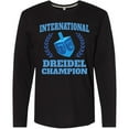 thumbnail image 3 of Inktastic Dreidel Champion Hanukkah with Blue Laurels Long Sleeve T-Shirt, 3 of 5