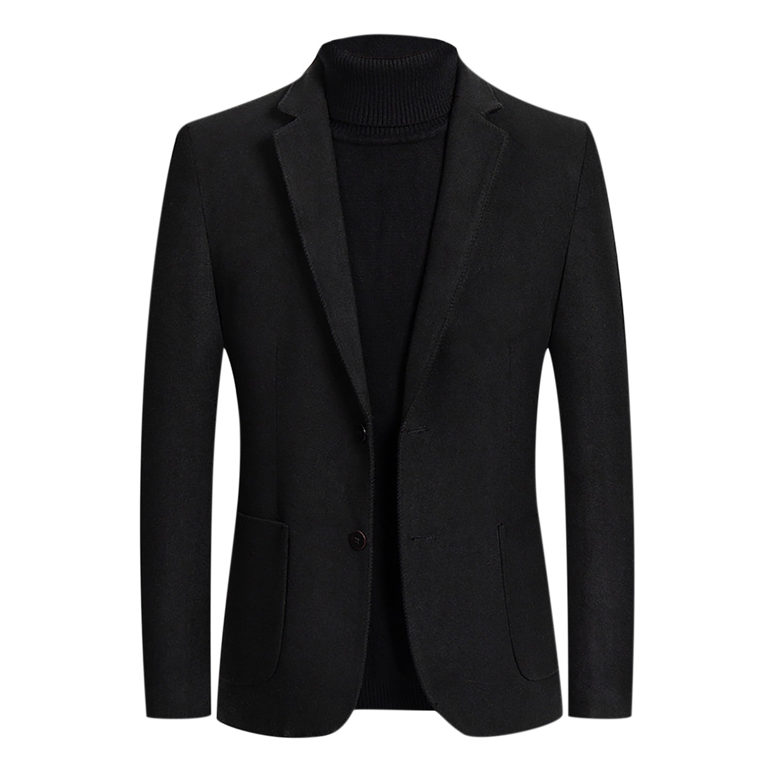ジャケット BLACK WOOL CASUAL JACKET XZNGL Wool Coat Men Mens Casual Single-Breasted Fashion Suit