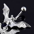 thumbnail image 3 of UDIYO Punk Flying Bats Dangle Barbell Belly Button Ring Navel Ring Body Piercing, 3 of 5