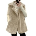 thumbnail image 2 of Fartey Womens Fuzzy Fleece Vest Casual Warm Sleeveless Zip Up Sherpa Vest Jacket with Pockets Dressy Casual Lapel Collar Vests Coats 2XL, 2 of 6