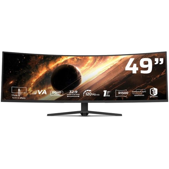 Monitor Gamer Curvo 49 BALAM RUSH COSMOS TITAN MCT49X DQHD 1ms 120Hz VA Adaptive-Sync HDMI USB-C BR-944144 Precisión Profesional