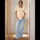 thumbnail image 5 of Top Tipo Túnica de Punto con Escote Redondo y Aberturas para Mujer, Color Albaricoque XXL, 5 of 8