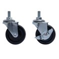 4 Pcs Swivel Caster Wheels - L-Shaped Side Mount, Rubber, 1" To 2" Sizes (2 Inch With Brake)