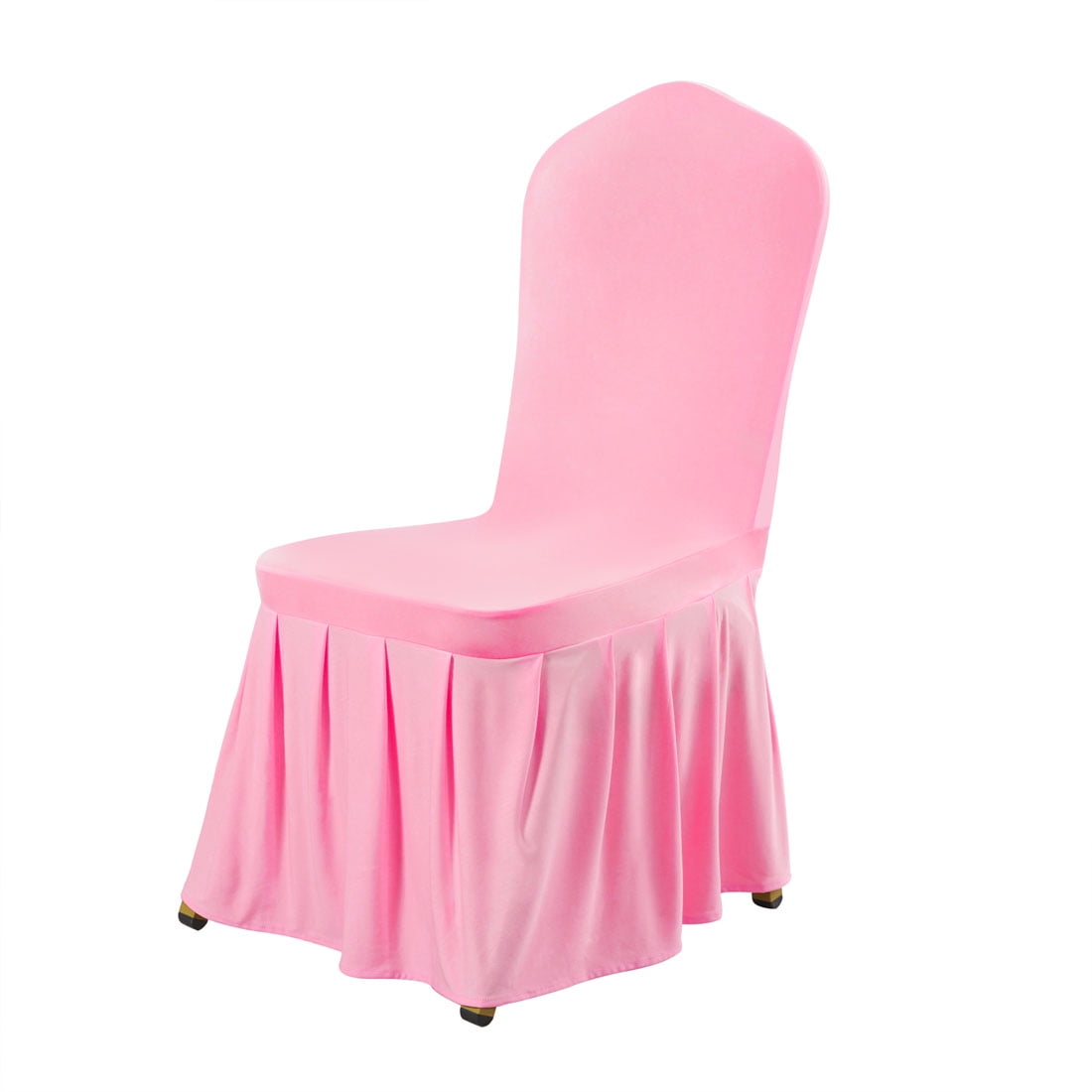 Dining Chair Cover Spandex Pleated Slipcover Seat protector Pink 1pc