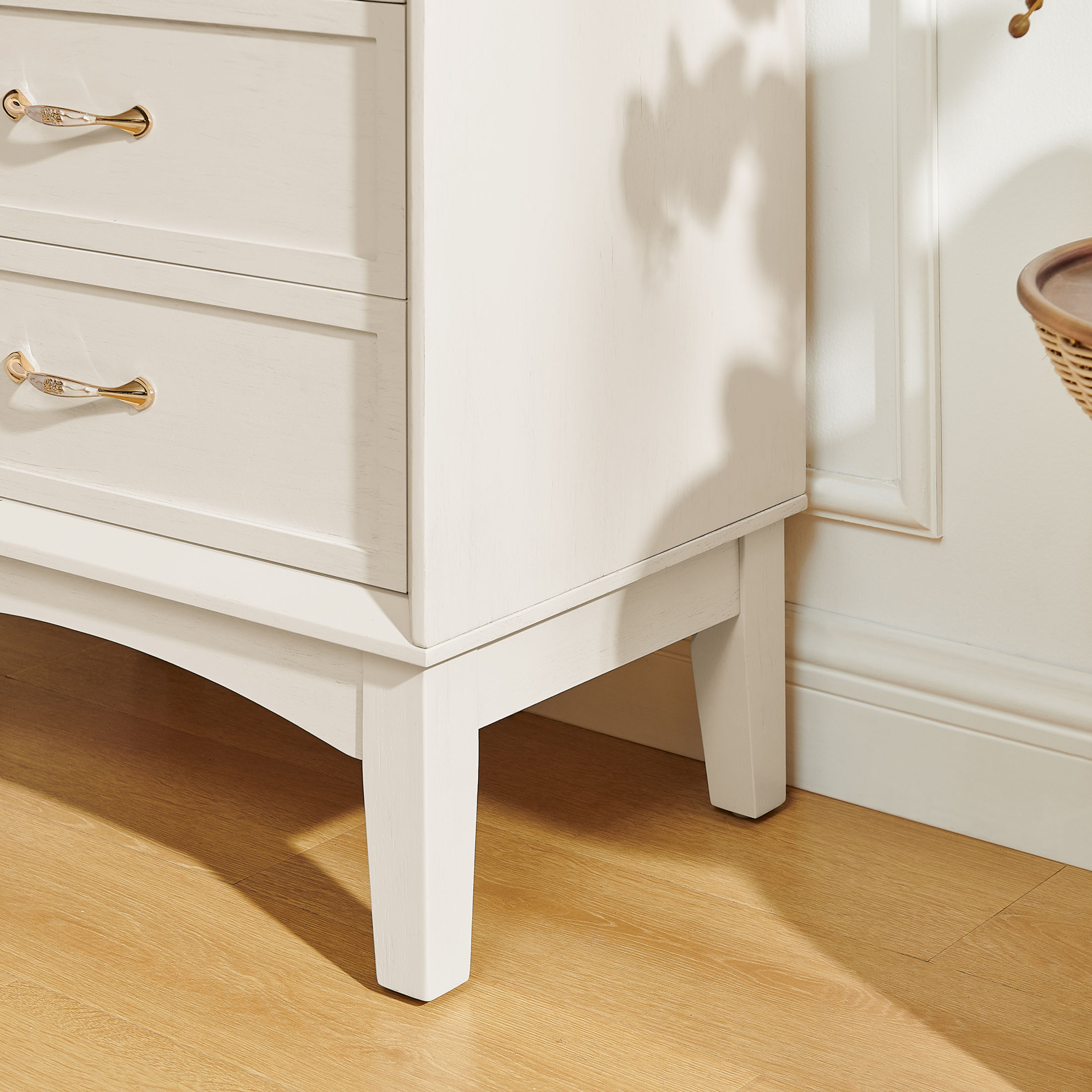 GDF Studio 53.5" Kitchen Pantry Storage Cabinet with Doors, Drawers and Adjustable Shelves, Antique White
