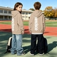 thumbnail image 2 of WhouRiu Boys Girls Letter Graphic Hoodie Kids Unisex Long Sleeve Hooded Pullover With Pockets Autumn Winter Soft Cozy Sweatshirts,9-10 Years, 2 of 9