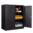 thumbnail image 4 of Metal Garage Storage Cabinet with Lock and 5 Adjustable Shelves, Metal Storage Cabinet Steel Tool Cabinets with Locking Door for Home, School, Office, Garage (Black-Style 2), 4 of 7