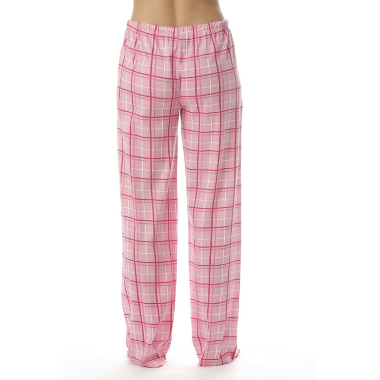Just Love Women Plaid Pajama Pants Sleepwear (Pink Plaid, Medium) 