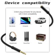3.5mm Male to Female Audio Cable, Auxiliary Stereo Extension Audio Cable, Compatible with TV, Headphone, Earphone, Speaker and More Devices, 6.6ft, Black