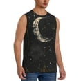 thumbnail image 2 of Kdxio Abstract Starry Sky Moon for Men's Muscle T-shirt,Sleeveless for Workout Running Athletic Gym Lounge Casual, 2 of 5