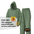thumbnail image 2 of Pioneer Waterproof Rain Suit for Men - Lightweight Rain Jacket and Rain Pants - 2 Pockets - Green, 2 of 9