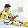 thumbnail image 6 of Fotbe Tropical Lemon Pattern Long Sleeve Pajama Set for Men,Sleepwear Set,2-piece Loungewear Set,Soft PJs Comfy Nightwear with Pockets-XX-Large, 6 of 7